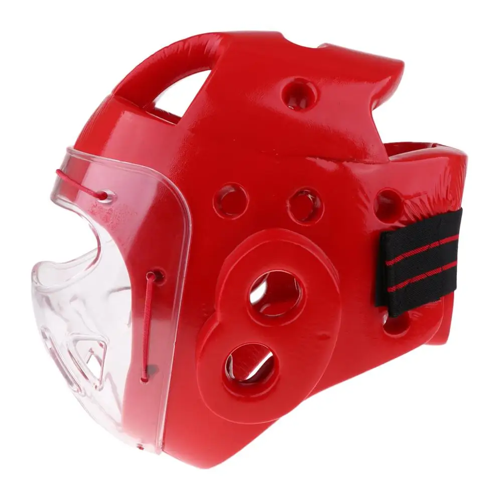 
Taekwondo Dipped Foam Sparring Head Guard Gear Double Mouth Guard 