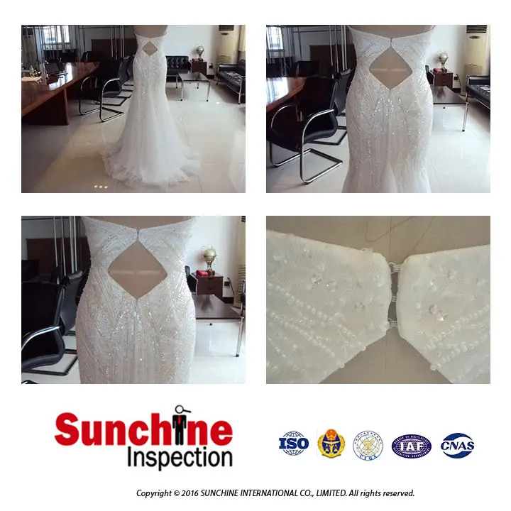 
Bridal Gown Pre-Shipment Inspection Service in Suzhou /Garment Quality Control & Testing Services in Jiangsu 