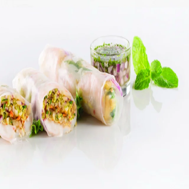 Edible Rice Paper spring roll / wrapping meat, vegetable, shrimp, rice vermicelli for instant eat