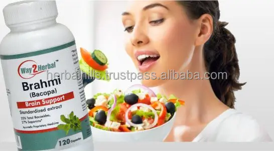 
Way2herbal Brahmi / Bacopa capsule, 300 mg , 120 count- Ayurvedic Stress, Brain & hair care supplement 