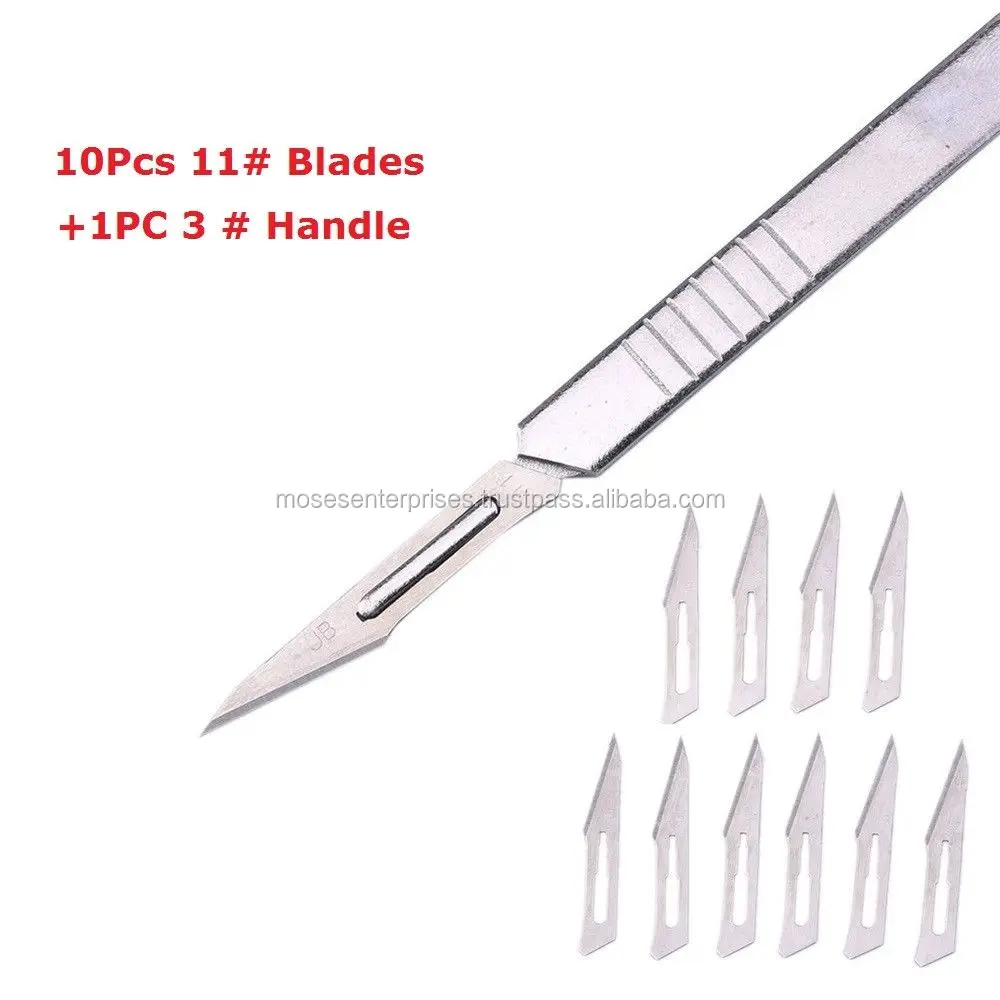 Scalpel Handle Medical Dental Surgical Instrument Stainless Steel Blade & Handle