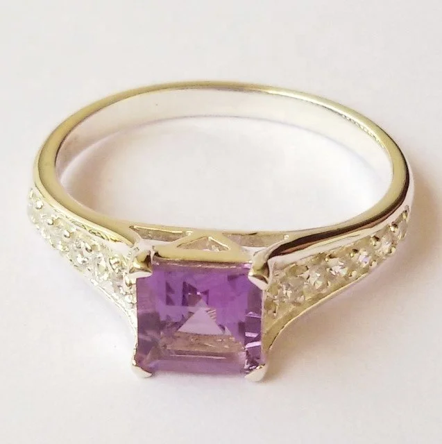 Best Selling Classic Design Color Moissanite Stone Amethyst Citrine Peridot Gemstone in 925 Sterling Silver Rings