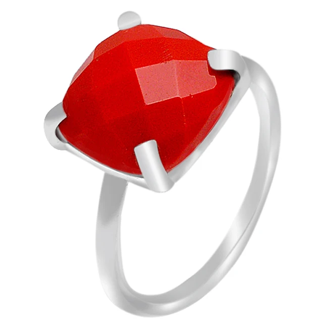 Silver 925 Rings Jewelry CARNELIAN Gemstone Ring  Stone from India Box Classic Dome Picture 18k Gold Plating 50pcs