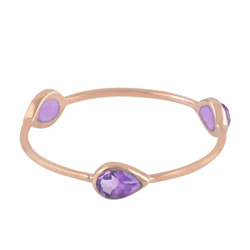 Amethyst Gemstone Rose Gold 18kt Ring Wholesale Handmade Jewelry Manufacturer