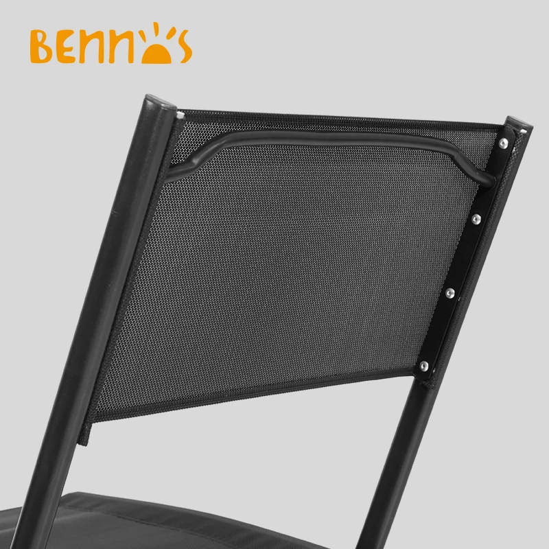 BNS-100185SQA Patio Garden Furniture with 2 chairs, Full Steel with Tempered Glass Outdoor leisure Folding Table