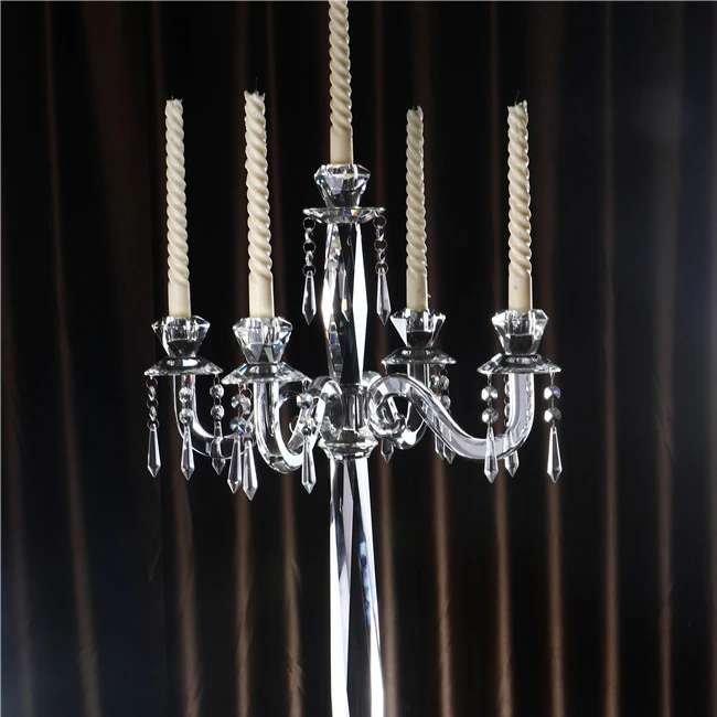 Crystal Curved Arms Candlestick for Wedding Table Centerpieces Decoration Crystal Candle Holder