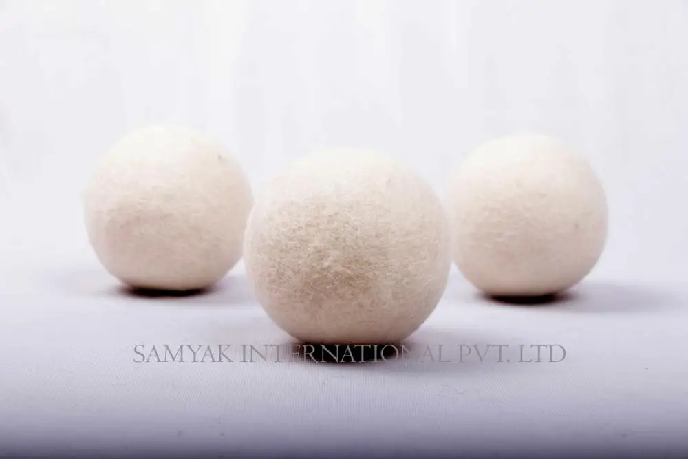Top Selling Plain White Felt Laundry Dryer Balls Merino Wool washing balls customize packaging