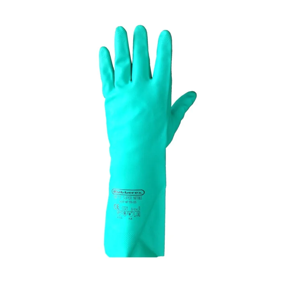 Malaysia Safety Industrial Green Nitrile Glove Chemical and Acid Resistance Hand Glove Chemical Resistance Agricultural