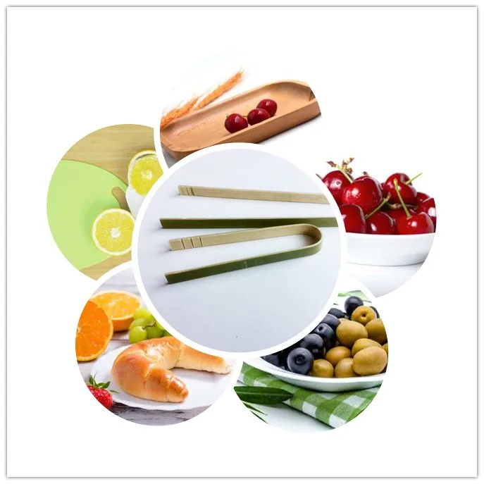 U Shape 100% Natural Bamboo Food Picking Clips Green Disposable Bamboo Tongs with Cheap Price