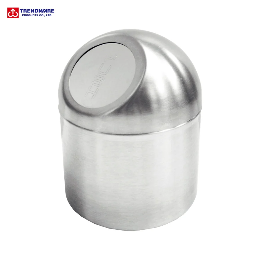
Mini Size for Desktop Stainless Steel Push Lid Metal Waste Bin 