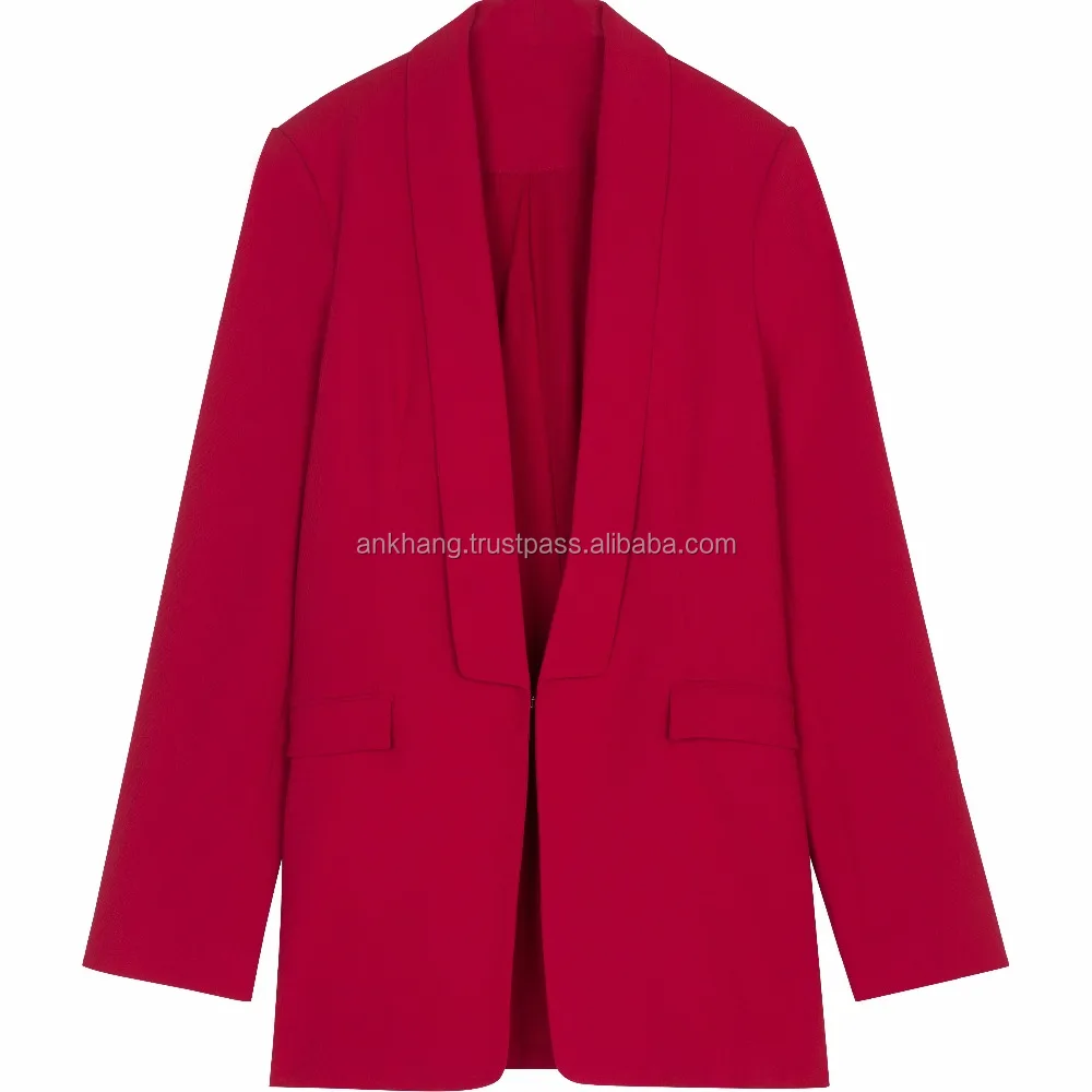 
Factory price classic fit wine blazer for girls 