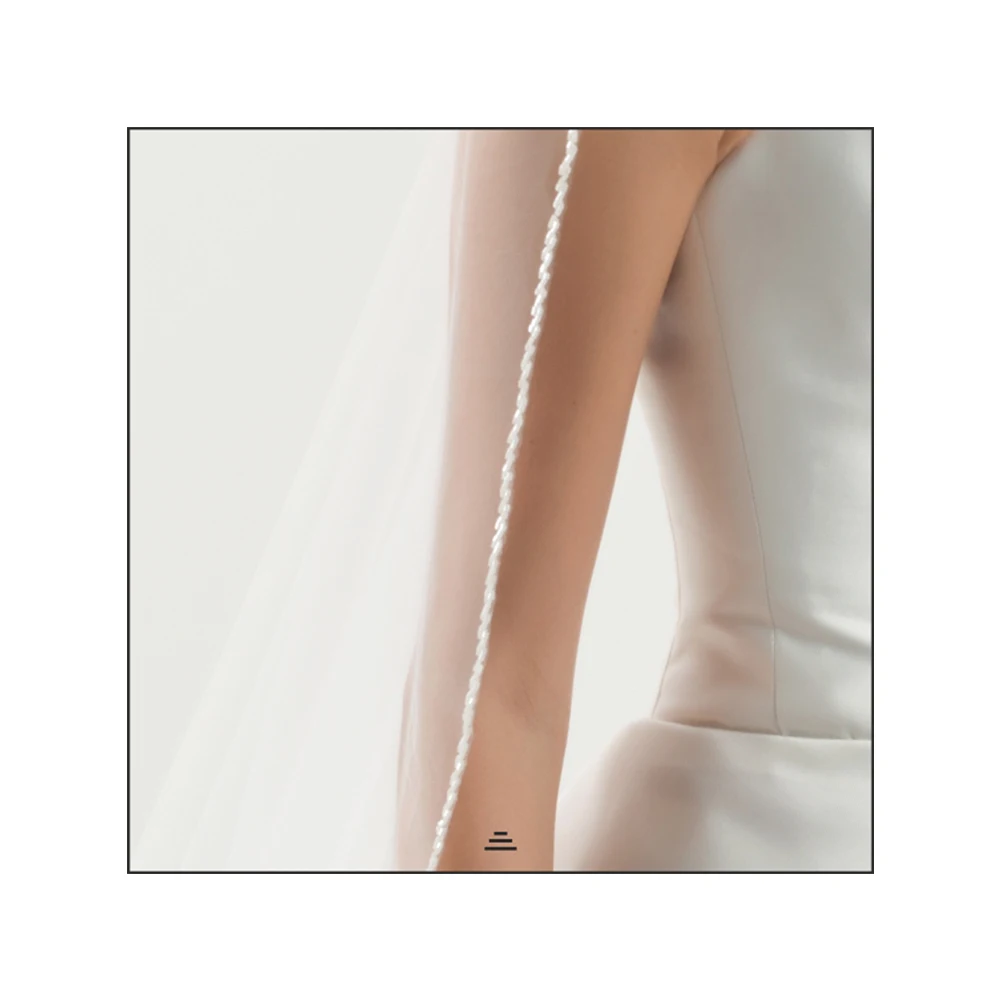 
Elegant With Comb Single-Layered Cathedral Size Veil Withbead 