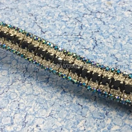 Пятирядный черный/синий/AB кожаный ремешок для бровей