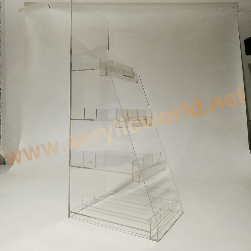 Customized Nail Polish Holder Acrylic 4 Step Counter Display cream Bottles shelf cosmetic display counter