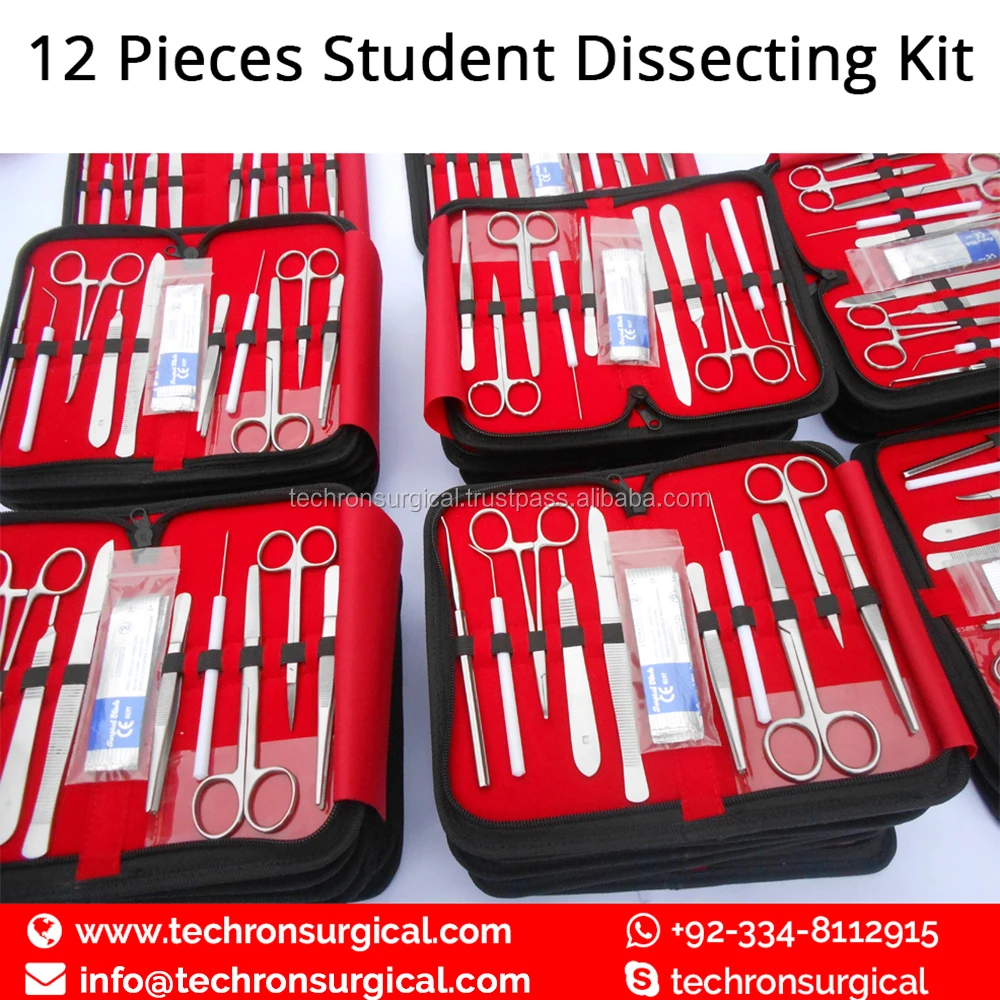 12 Pieces Doctor Student Advanced Surgery/Anatomy Dissecting Tools Kit Makers In Pakistan Surgical Instruments Factory