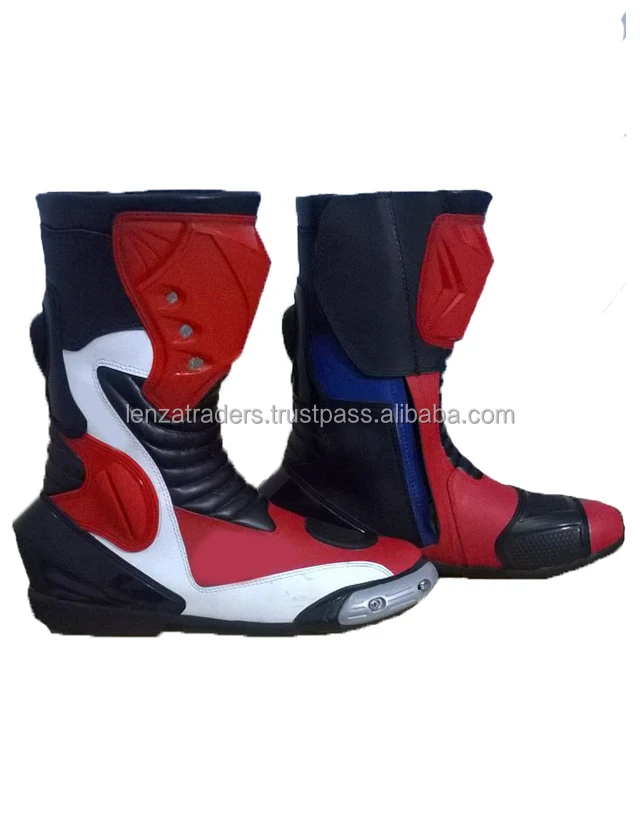 
Mens Leather Speed Motorbike Boots Racing Shoes 