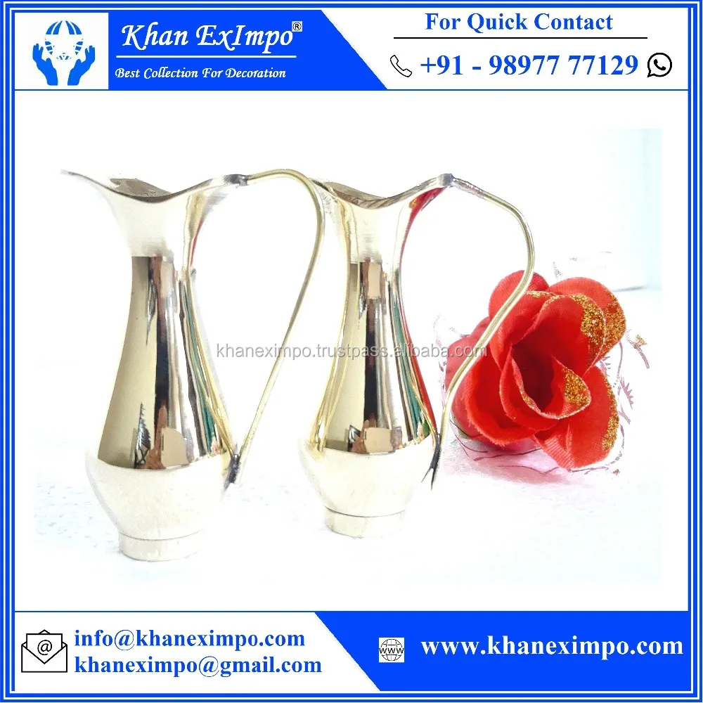 Metal Gahwa Milk Pot Coffee and Tea Sets Sustainable Polish Finish Arabic Dallah Plan Brass