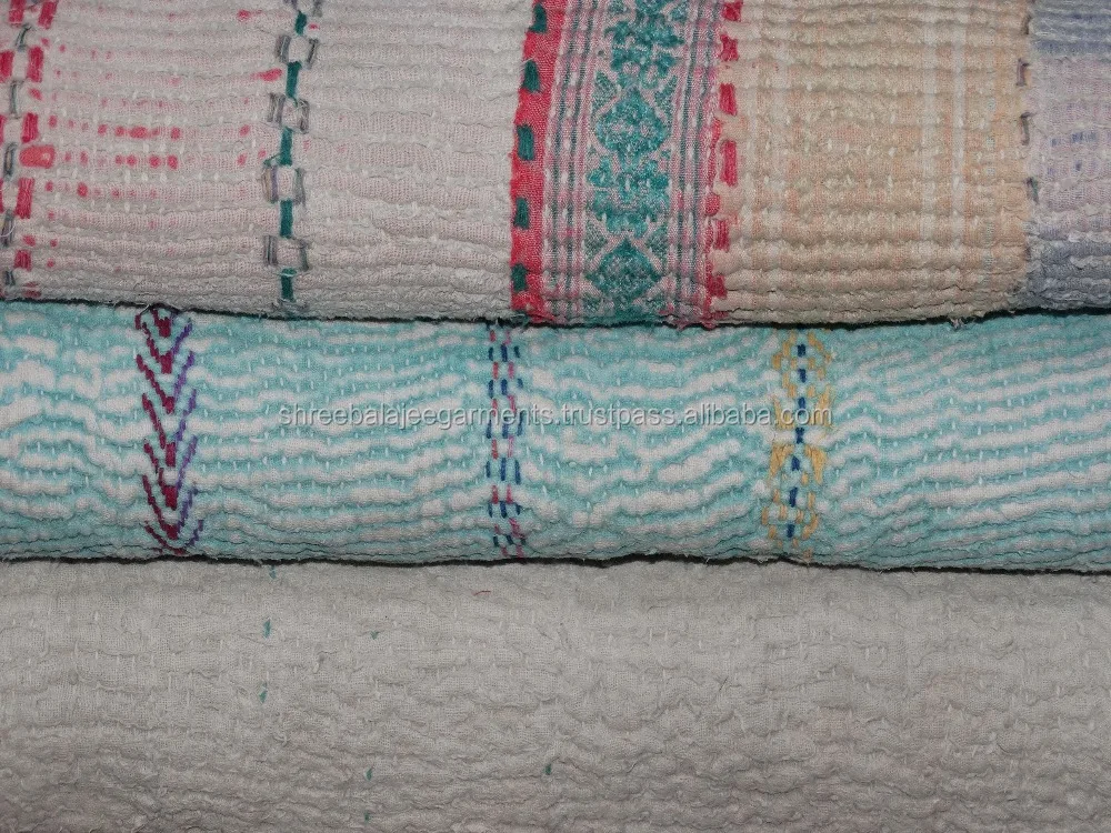 Indian Heavy Kantha Quilts Vintage Handmade Throw Bedding Bedspread Coverlet