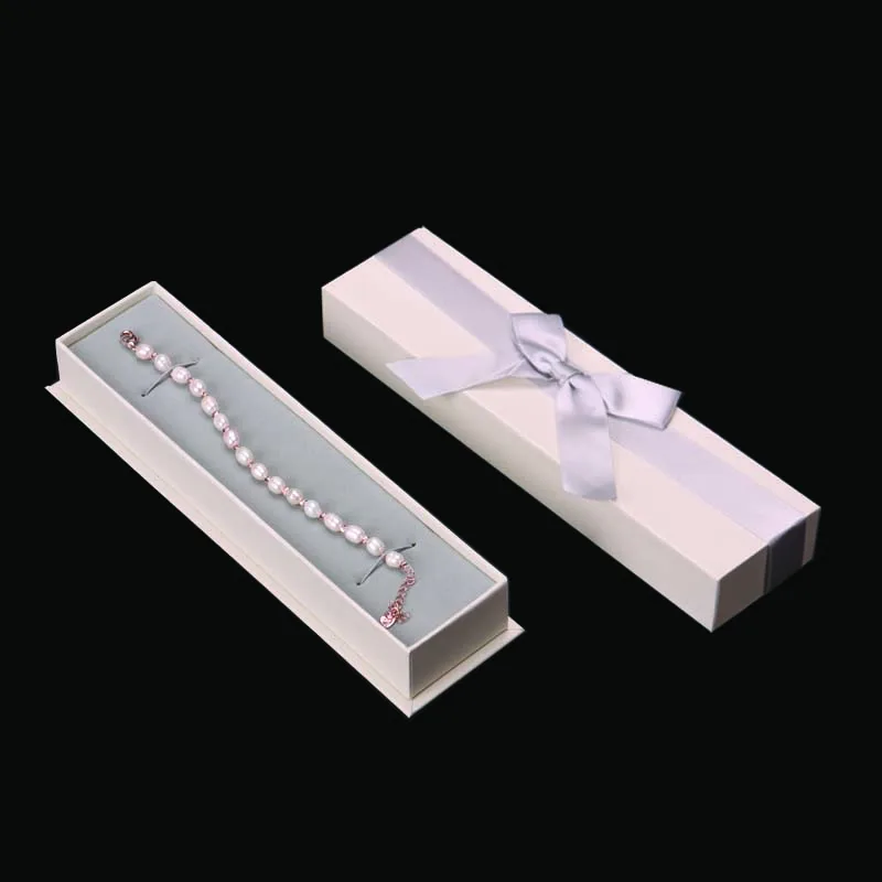 Custom white paper box necklace ring bracelet kids jewelry packaging box