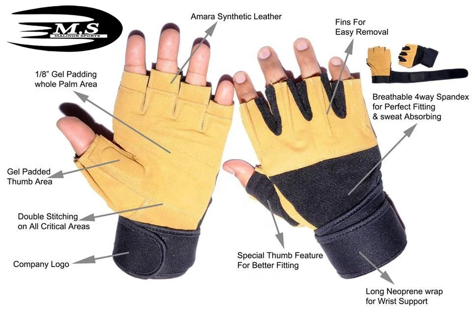 
Men Weight lifting Gym gloves 
