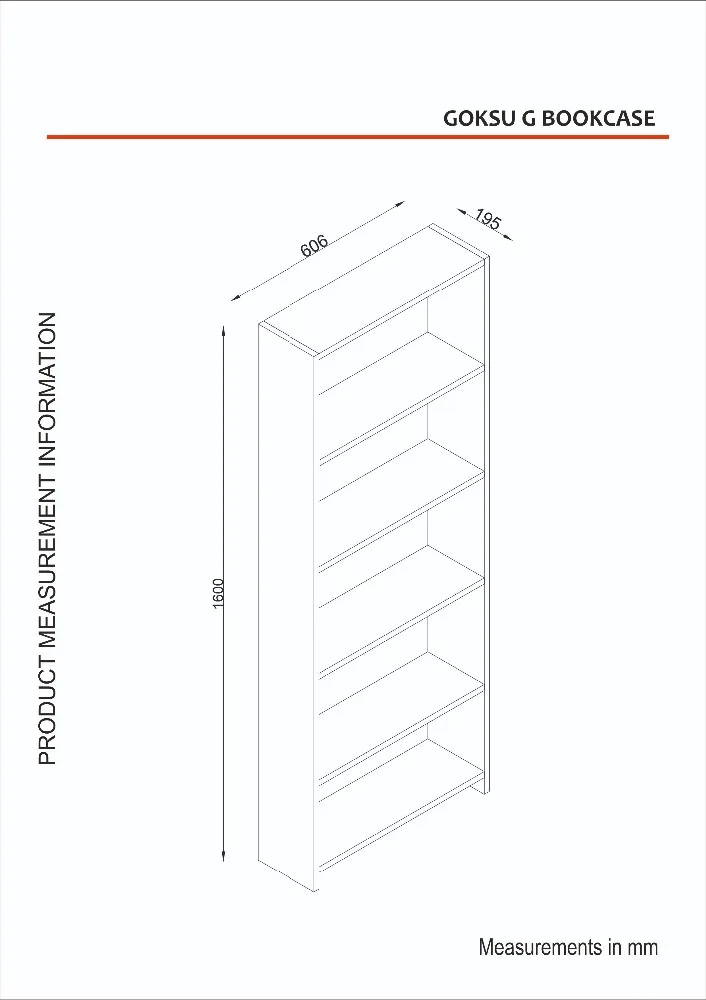 Goksu G 5 Wooden CheapModern Shelf Bookcase White