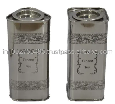 Чайная коробка Классическая квадратная банка для чая, кофе, сахара, набор экологически чистых металлических контейнеров для хранения розового золота из нержавеющей стали в стиле