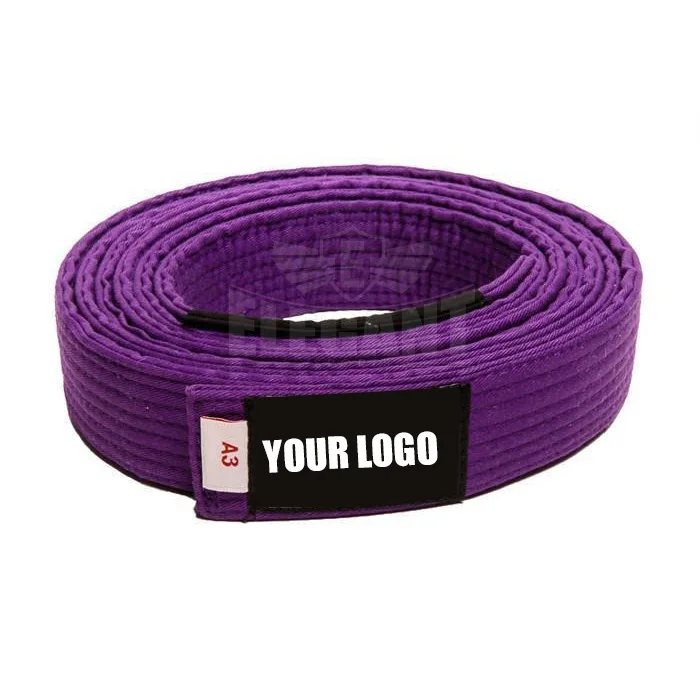 Low MoQ Customized rand Logos Brazilian jujitsu kimonos high quality bjj belt in purple color Women Sports Gear