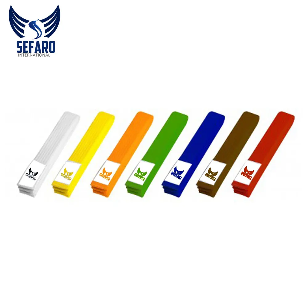 Custom Made Wholesale Breathable Martial Arts Belt For Karate / Professional Martial Arts Solid Color Karate Belts