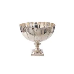 Tabletop Nickle Plated Finished Hammered Wine Bucket Base Square