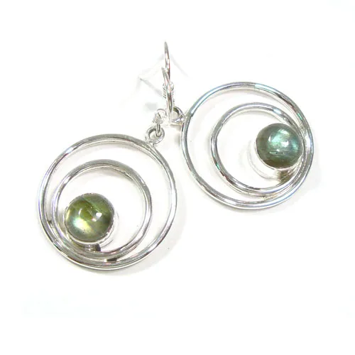 925 sterling silver blue fire labradorite drop earrings for girls handmade Indian wholesale jewellery