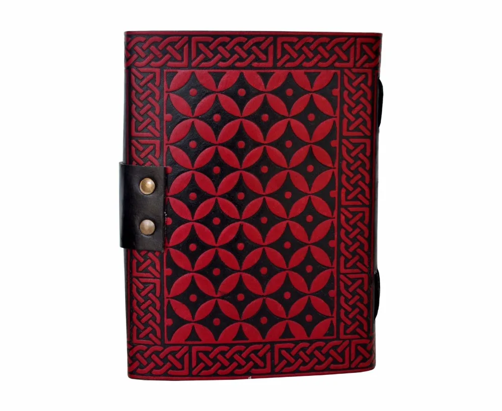 TREE OF LIFE LEATHER JOURNAL RED & BLACK ORGANIZER DAY PLANNER HANDMADE WHITE PAPER HANDMADE BLANK BOOK OF SHADOWS DIARY Wicca