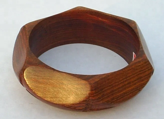 NATURAL GLOSSY WOOD CUFF BRACELET/BANGLE