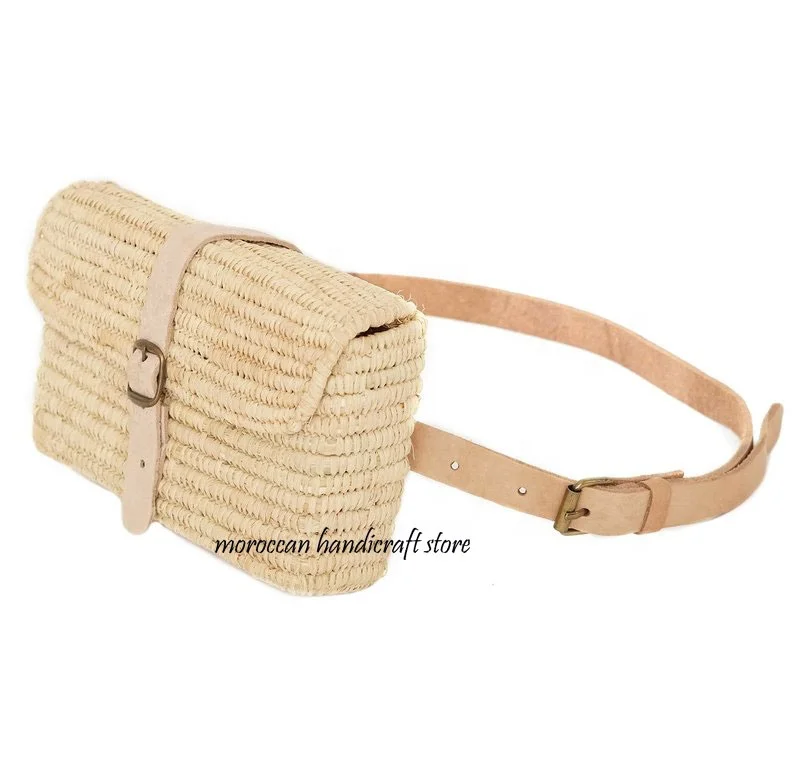 fanny pack raffia, handmade fanny pack, moroccan fanny pack