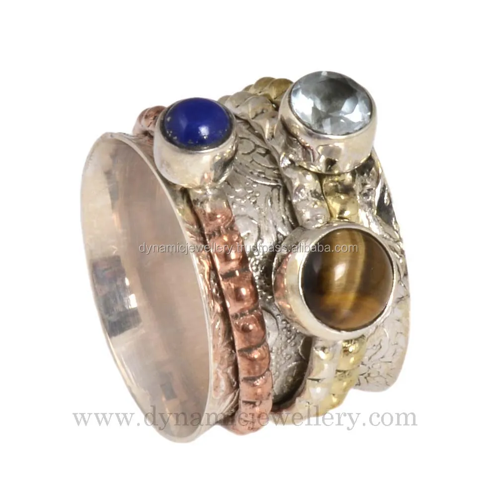 Multi stone 925 sterling silver ring