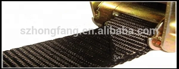 Cargo lashing ratchet straps with polyester webbing