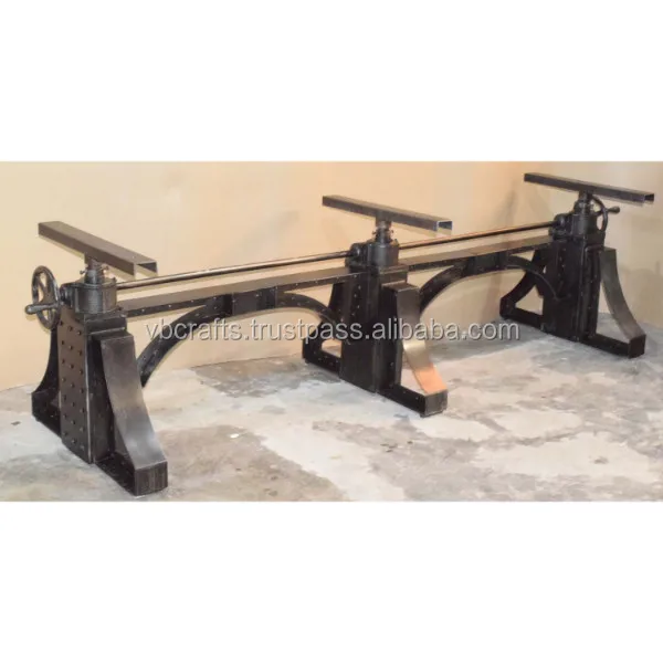 Metal Riveted Crank Mechanism  Hand Lifting Adjustable Extra Long Wedding Party Restaurant Cafe Banquet Dining Table Base