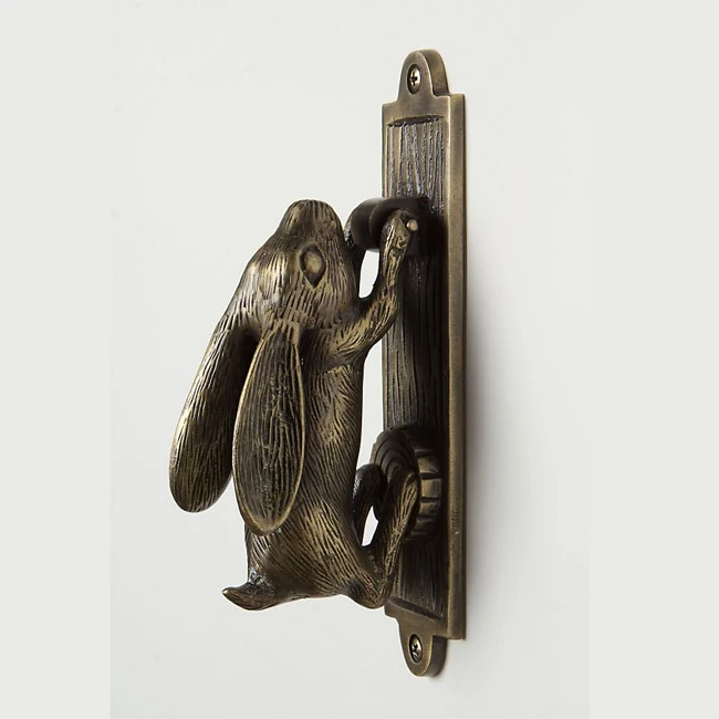 Door Knocker Antique Brass Hare Rabbit Bunny