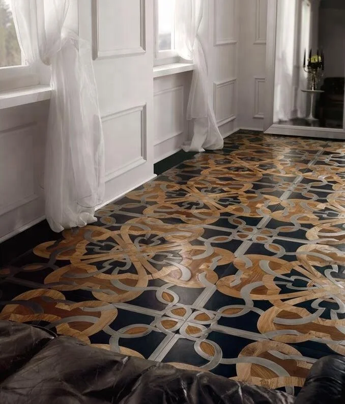 French style modern parquet engineered waterproof finish walnut oak wood flooring design