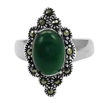Wholesale Green Onyx Gemstone 925 Sterling Silver Handmade Ring Fine Jewelry for Weddings with Natural Green Onyx Stone