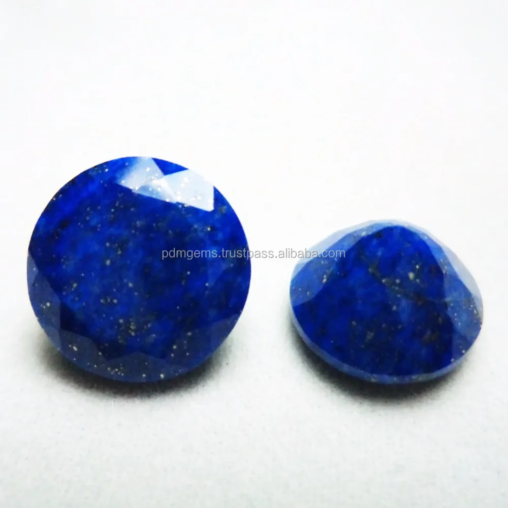 Lapis Lazuli Loose Gemstone 8 - 12MM Round Cut  Custom Blue Gemstone Jewelry DIY Stone Faceted Cut Round Natural Lapis Lazuli