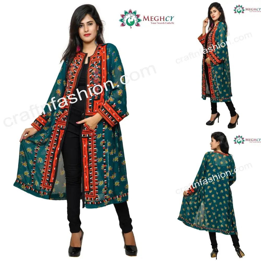 Индо в западном стиле с длинными балочи куртка-афгани Кути стиль женский жакет ручной афгани стиль Banjara куртка