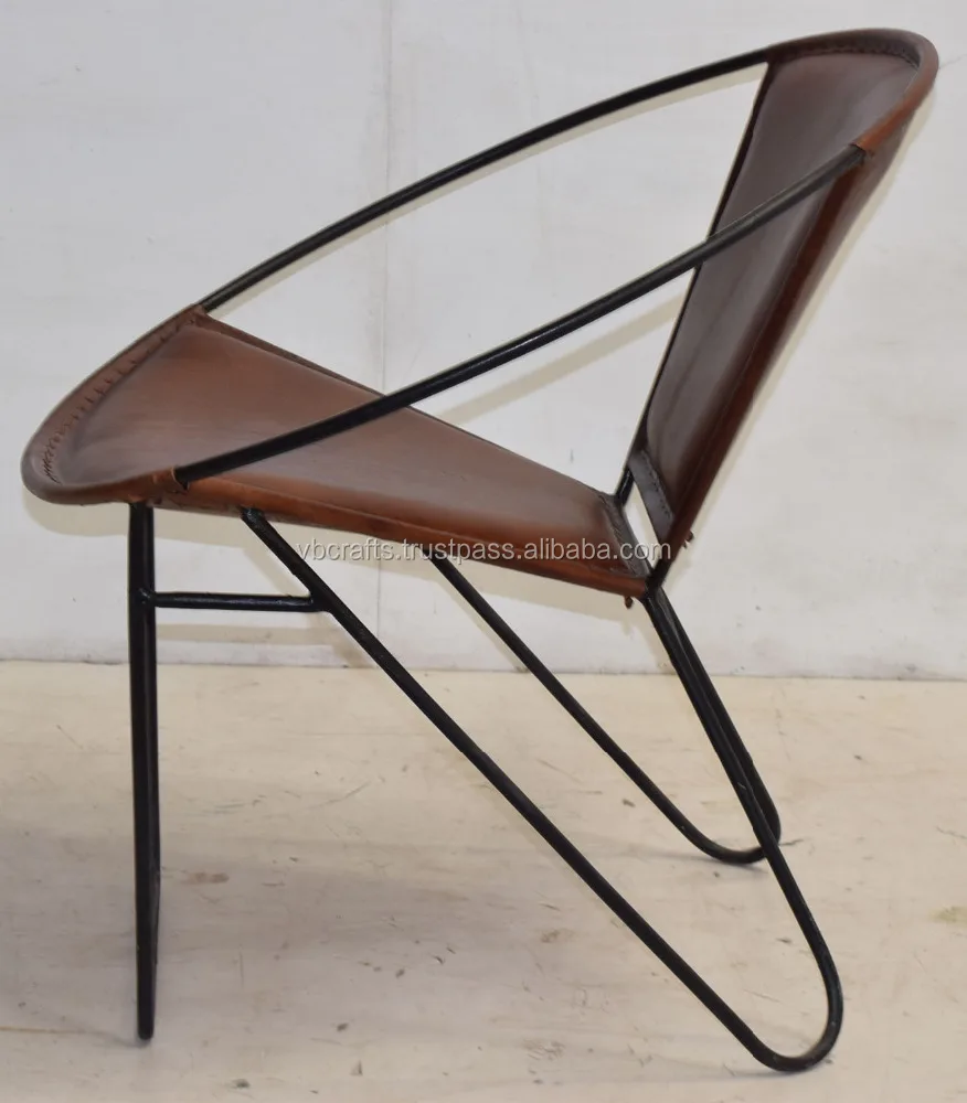 Genuine Leather Round Shape Classic Design Leisure Relax Lounge Hotel Reception Commercial Living Room Chair