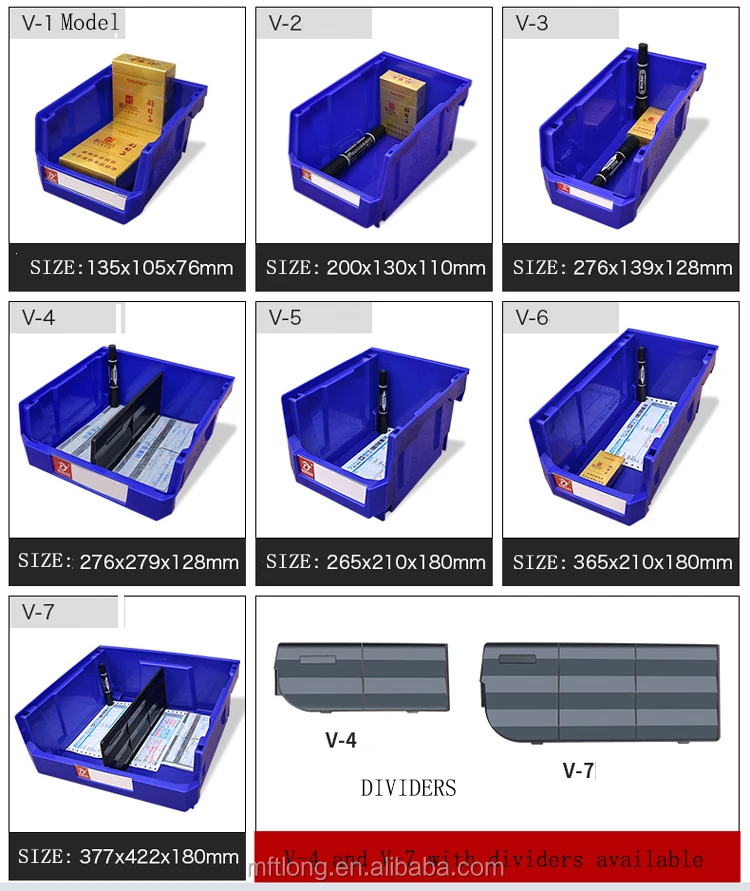 
Openning Wrokshop Spare Plastic Storage Stack Parts Tool Bin Small Parts Storage Organizer Box 