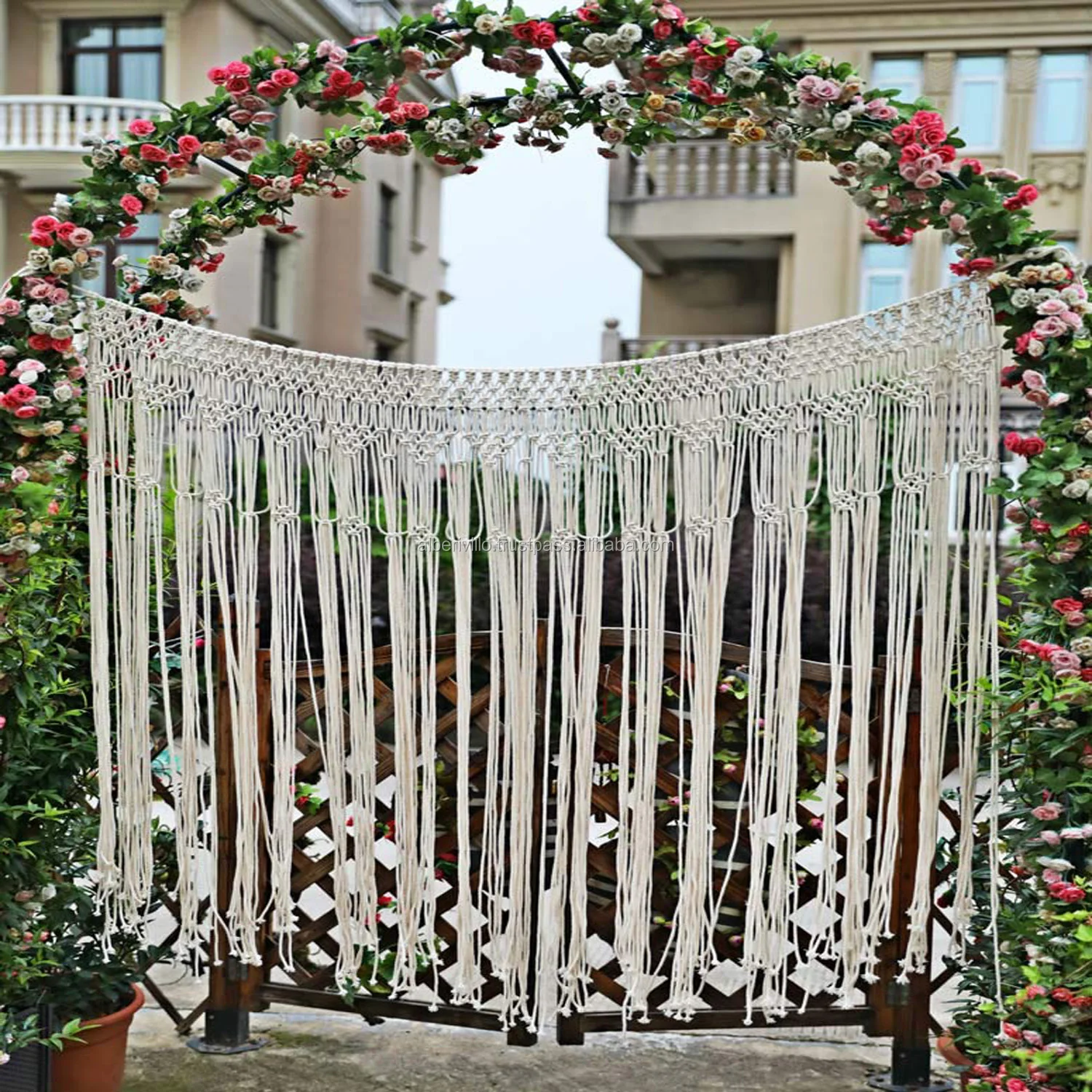 Large Cotton Rope Curtain Wedding Backdrop and Wedding ArchHandwoven Macrame Wall Curtains Made in India