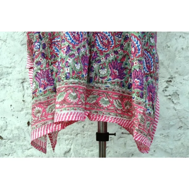 Hand Block Printed Soft Cotton Kaftan Indian Natural Summer Tunic Women Blouse