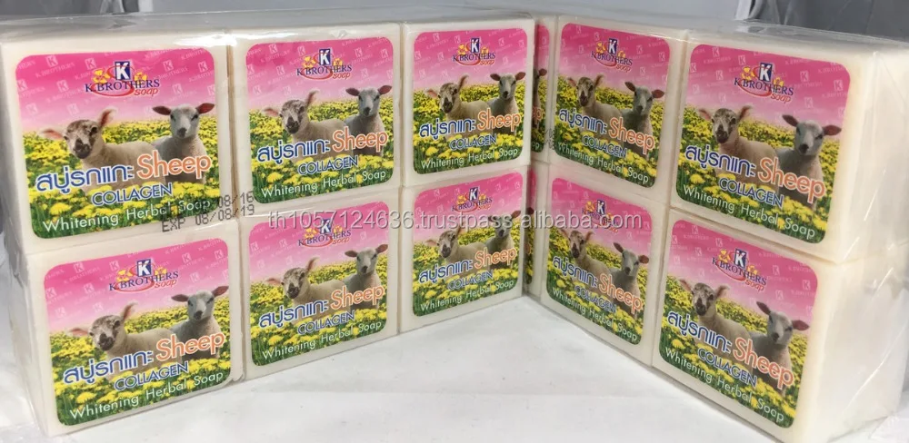 K-BROTHERS Sheep Milk Skin Whitening Anti-Aging Collagen Herbal Soap