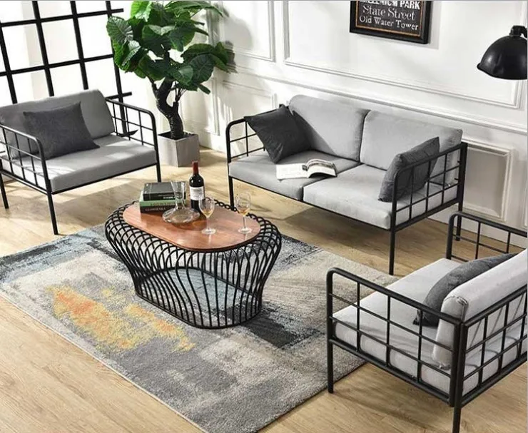 wholesale 7seats nordic velvet cushion gold legs wires hotel sofa set