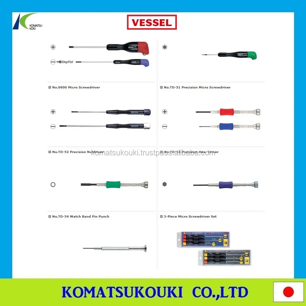 Professional and high quality Japan VESSEL screwdriver with Injection Handle S/D
