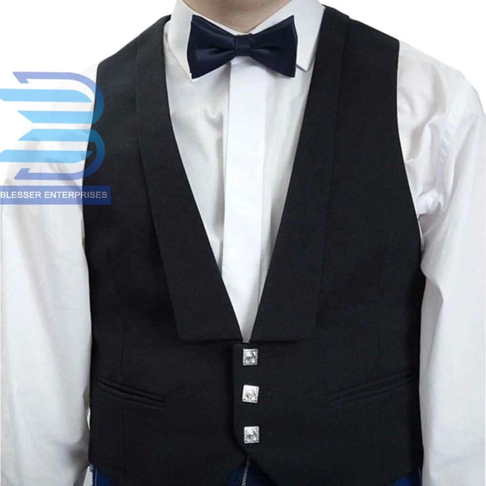 Prince Charlie Jacket with 3 Button Vest Navy Blue-Scottish Uniforms Jackets-Kilt Jackets