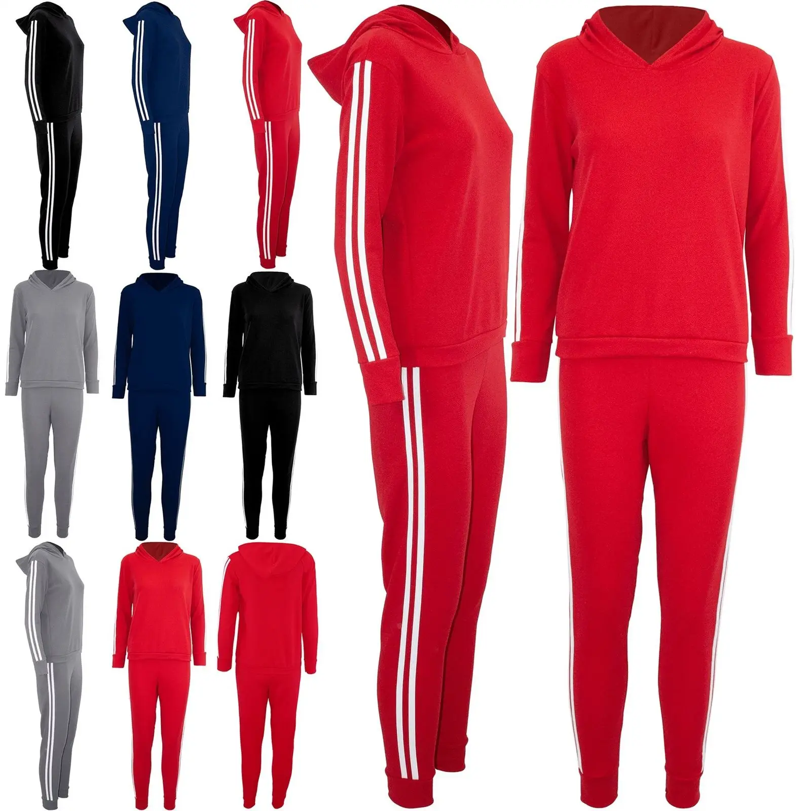 Custom side stripe Women gym wear fitness Slim Fit tracksuits